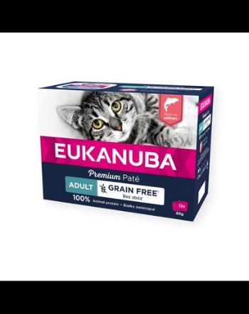 EUKANUBA Grain Free Adult Pateu de somon 12 x 85 g