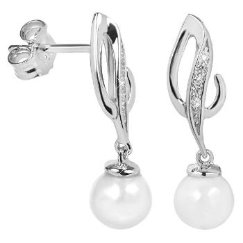 Silver Cat Cercei elegante cu zirconi si perle SC284