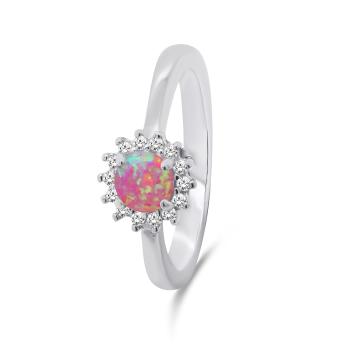 Brilio Silver Inel minunat din argint cu opal și pietre de zircon RI056WP 54 mm