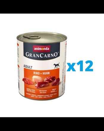 ANIMONDA GranCarno hrana umeda caine adult, cu vita si pui 12 x 800 g