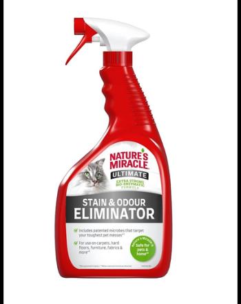 NATURE'S MIRACLE ULTIMATE Stain&amp;Odour Remover Cat Spary pentru indepartarea mirosurilor si petelor, pisici 946 ml