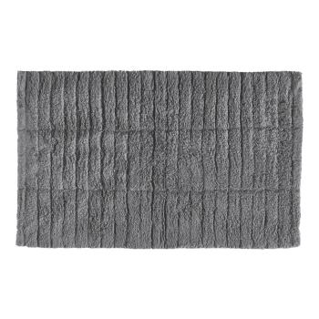 Covoraș din bumbac pentru baie Zone Tiles, 80 x 50 cm, gri