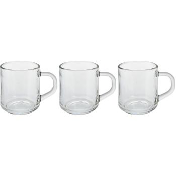 Set cești cafea din sticlă 240 ml, , 3 buc.