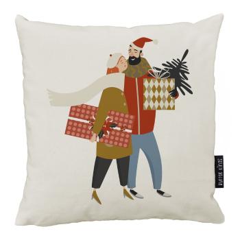 Față de pernă 45x45 cm  cu model de Crăciun Christmas Couple – Butter Kings