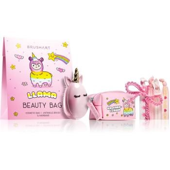 BrushArt KIDS set de cosmetice Llama beauty bag pink I.