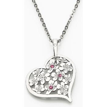 Praqia Jewellery Colier de argint cu cristal Flowering Heart KO5027JP (lanț, pandantiv)