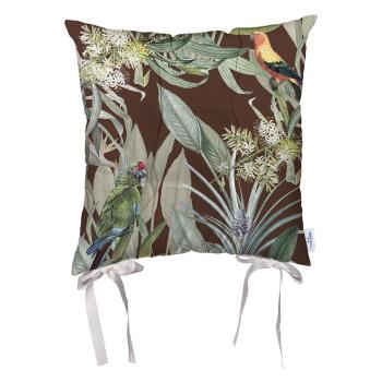 Pernă din microfibră pentru scaun Mike & Co. NEW YORK Jungle Birds, 43 x 43 cm, maro