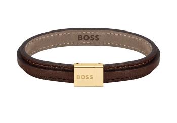 Hugo Boss Brățară maro din piele pentru bărbați 1580329M 17,5 cm