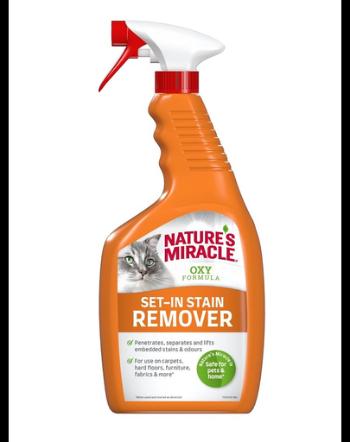 NATURE'S MIRACLE SET-IN OXY Stain&amp;Odour Remover Cat Spray indepartare pete si mirosuri, pisica 709 ml