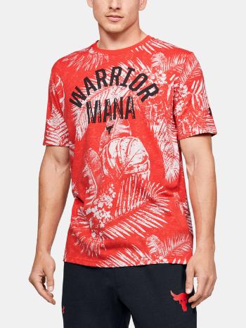 Under Armour Project Rock Aloha Camo Ss Tricou Roșu