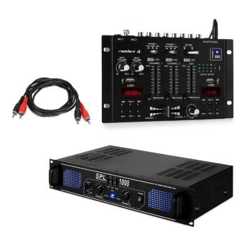 Skytec SPL1000EQ PA, set de amplificator cu mixerul Resident DJ 22 BT 2CH