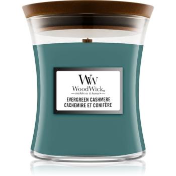 Woodwick Evergreen Cashmere lumânare parfumată 275 g