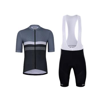 
                 HOLOKOLO Tricoul și pantaloni scurți de ciclism - SPORTY - gri/alb/negru 
            