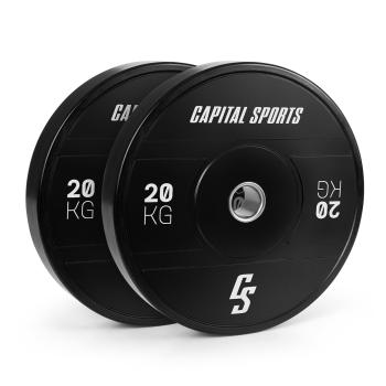 Capital Sports Elongate 2020, discuri, 2 x 20 kg, cauciuc dur, 50,4 mm