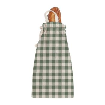 Sacoșă textilă pentru pâine Linen Couture Linen Bread Bag Green Vichy