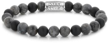 Rebel&Rose Brățară din margele Grey Rocks RR-80069-S 19 cm - L