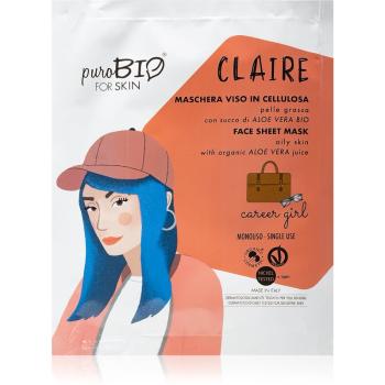 puroBIO Cosmetics Claire Career Girl masca de celule cu efect hidrantant si hranitor cu aloe vera 15 ml
