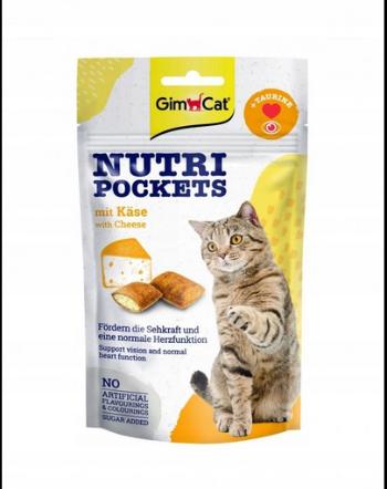 GIMCAT Nutri Pockets with Cheese 60 g Snack pisica, cu branza