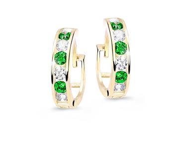 Cutie Jewellery Cercei fermecători pentru copii din aur galben C3345-80-X-1 verde