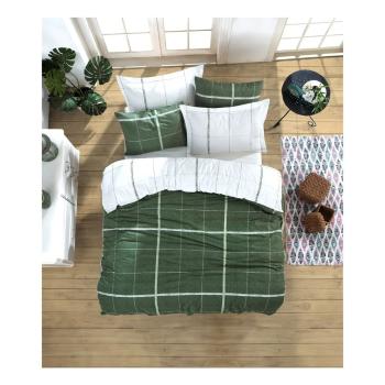 Lenjerie de pat din bumbac ranforce pentru pat de 1 persoană Mijolnir Maya Green, 140 x 200 cm