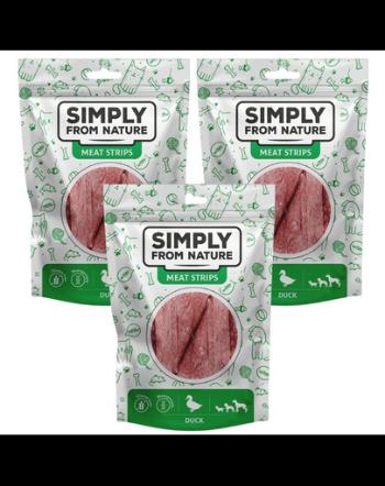 SIMPLY FROM NATURE Meat Strips Benzi carne rata pentru caine 3x80 g