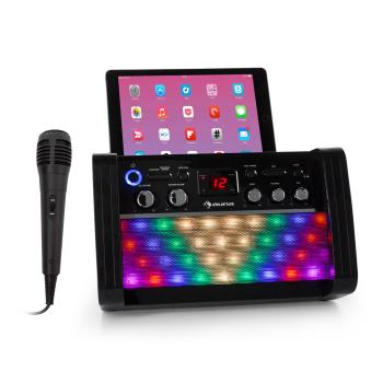 Auna DiscoFever 2.0, sistem de karaoke, BT, disco LED-uri, player CD / CD+G, negru
