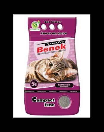 Benek Super Compact nisip pentru litiera, cu lavanda 5 L