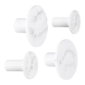 Set 4 cârlige PT LIVING Marble, alb