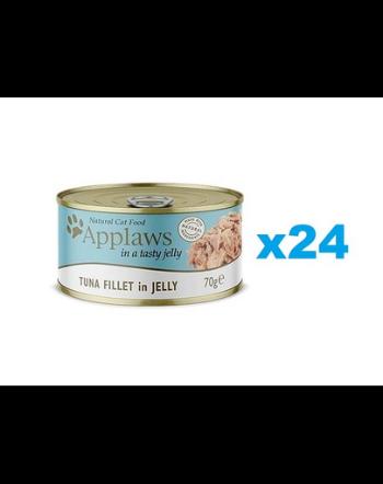 APPLAWS Cat Adult Tuna Fillet in Jelly Mancare umeda pentru pisici, cu ton in aspic 24x70g