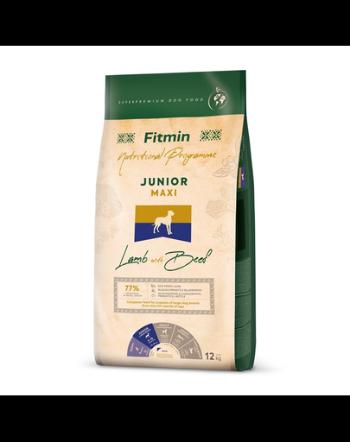 FITMIN Dog Nutritional Programme Maxi Junior Lamb&amp;Beef 12 kg Hrana uscata cani talie mare