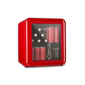 Klarstein PopLife, frigider pentru băuturi, frigider, 48 litri, 0 - 10 °C, design retro, roșu