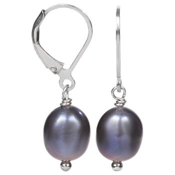 JwL Luxury Pearls Cercei din argint cu Blue Pearl veridica JL0147