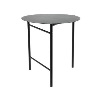 Masă de dining neagră rotundă din metal ø 70 cm Disc – Zone