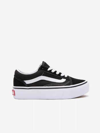 Vans Old Skool Platfor Ghete pe gleznă pentru copii Negru