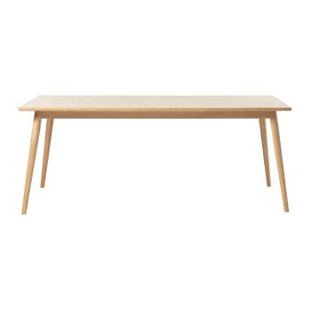 Masă de dining în culoare naturală extensibilă cu blat cu aspect de lemn de stejar 190x90 cm Barrali – Unique Furniture