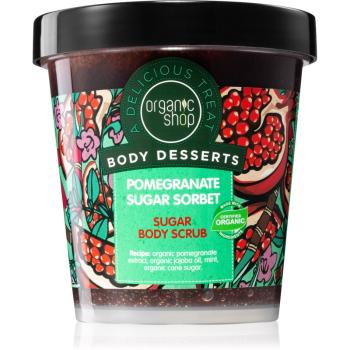 Organic Shop Body Desserts Pomegranate exfoliant din zahăr, pentru înviorare pentru corp 450 ml