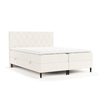 Pat boxspring crem cu spațiu de depozitare 180x200 cm Gwen – Maison de Rêve