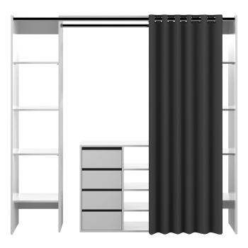 Dulap alb-negru 185x182 cm Tom - TemaHome