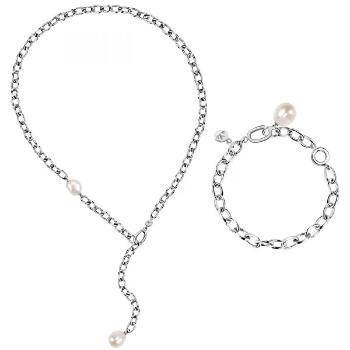 Morellato Set exclusiv de bijuterii din oțel cu perle OrienteSARI16 (colier multifuncțional + brățară)