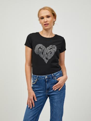 Guess Heart Tricou Negru