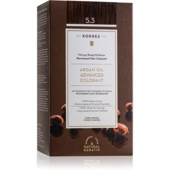 Korres Argan Oil Culoare permanenta pentru par cu ulei de argan culoare 5.3 Golden / Honey Light Brown