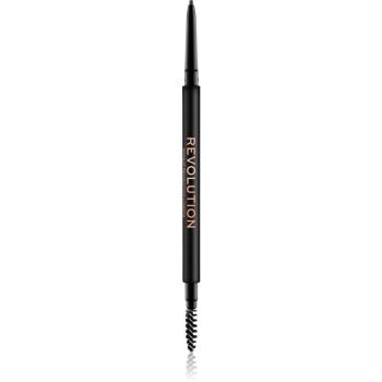 Makeup Revolution Precise Brow Pencil creion sprâncene precise cu pensula culoare Dark Brown 0.05 g