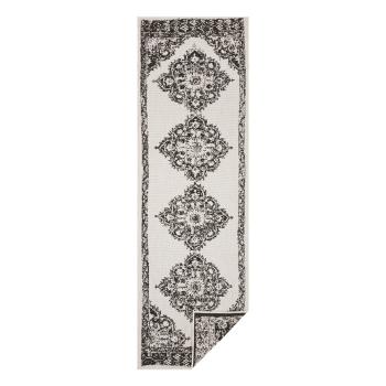 Covor adecvat pentru exterior Bougari Cofete, 80 x 350 cm, negru-crem