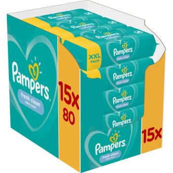 Pampers Fresh Clean XXL Șervețele umede pentru copii pentru piele sensibila 15x80 buc