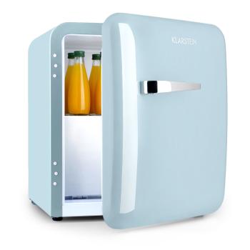 Klarstein Audrey, mini frigider, clasa de eficiență energetică A+, congelator, LED, albastru pastel 