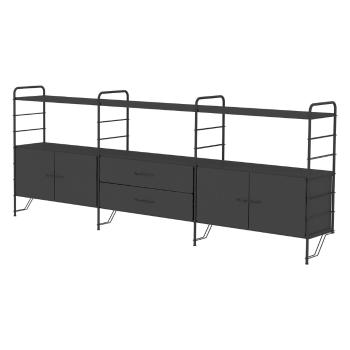 Sistem modular de rafturi negru 244x97 cm Dakota – Tenzo