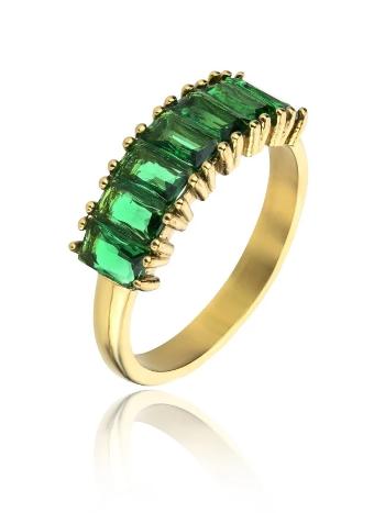 Marc Malone Inel strălucitor placat cu aur și zirconi Leila Green Ring MCR23062G 54 mm