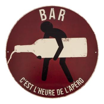 Tăbliță decorativă Antic Line "C'est l'heure de l'apéro", ø 40 cm