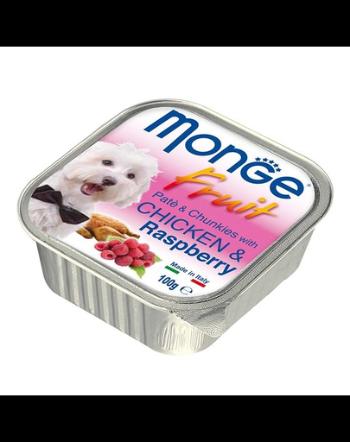 MONGE Fruit Dog pate pentru câini, cu pui și zmeură 100 g