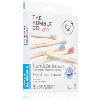 The Humble Co. Brush Kids Periuta de dinti de bambus ultra moale pentru copii 5 buc